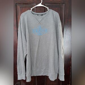 The North Face Gray Crewneck Sweater with Blue Logo